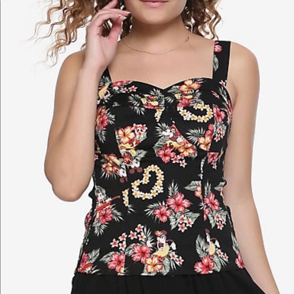 DISNEY MICKEY MOUSE & MINNIE MOUSE TROPICAL TOP